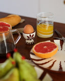 Floral Egg Cup, Espresso